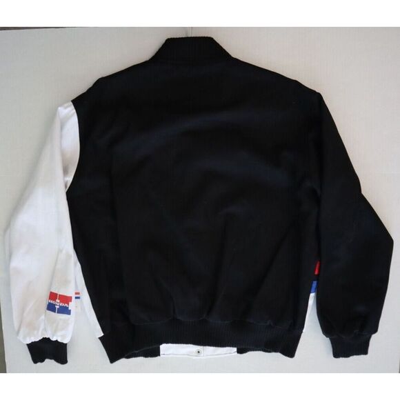 JT Racing x Honda Speed Women's Sz M Black Racing Vintage Bomber Jacket - Picture 9 of 10